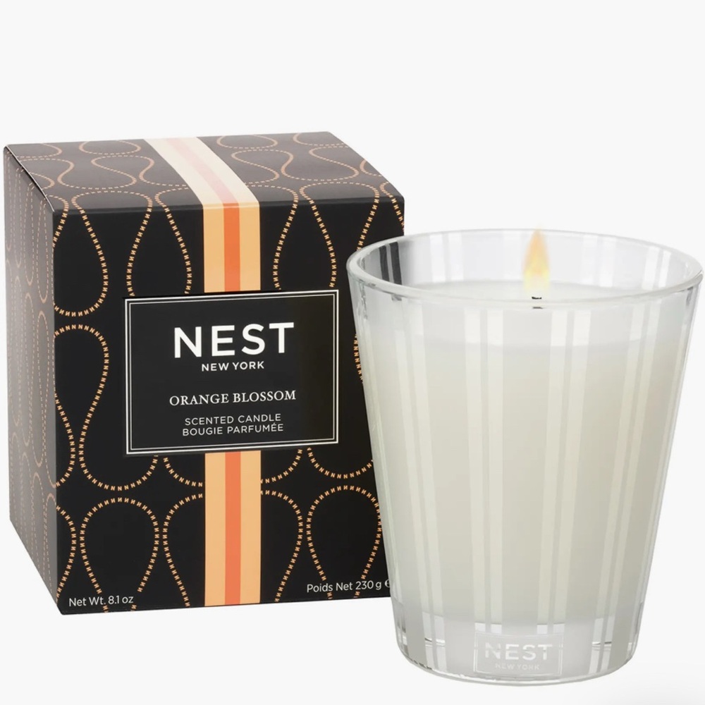 Orange Blossom Scented Candle - White